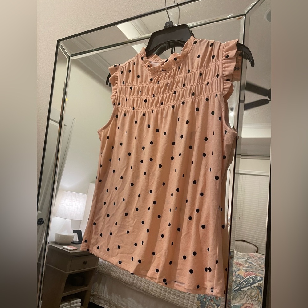 Adrianna Papell Polka Dot Blouse